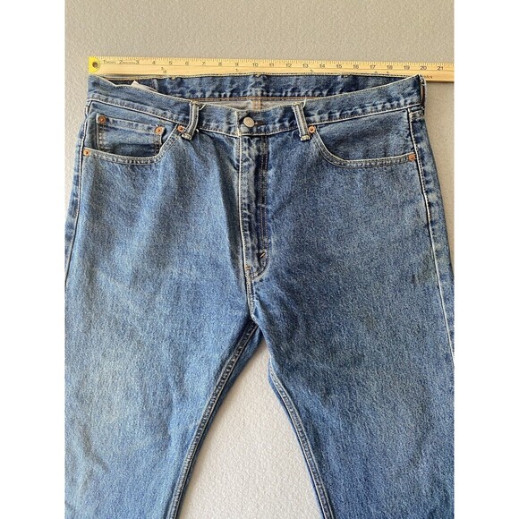 Levis 505 Jeans 40x31 Blue Straight Leg Distressing Denim Workwear Tag 40x32 * - Picture 3 of 16